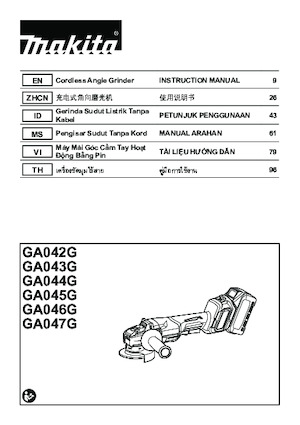 Haakse slijpmachines Makita GA044G