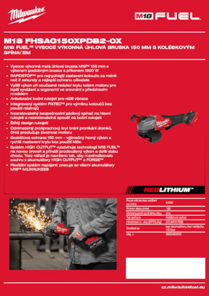 Haakse slijpmachines Milwaukee M18 FHSAG150XPDB2-0X