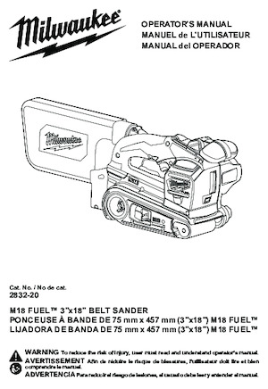Accu bandschuurmachines Milwaukee 2832
