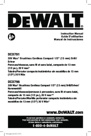 Accu Boor & Schroefmachines DEWALT DCD791B