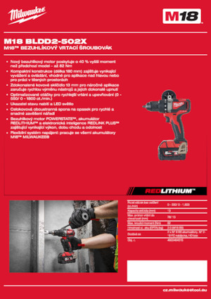 Accu Boor & Schroefmachines Milwaukee M18 BLDD2-502X