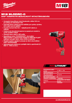 Accu Boor & Schroefmachines Milwaukee M18 BLDDRC-0