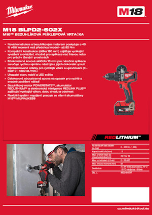 Accu Boor & Schroefmachines Milwaukee M18 BLPD2-502X