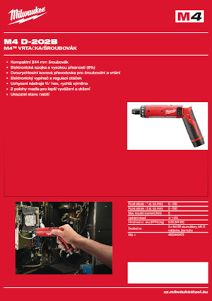 Accu Boor & Schroefmachines Milwaukee M4 D-202B