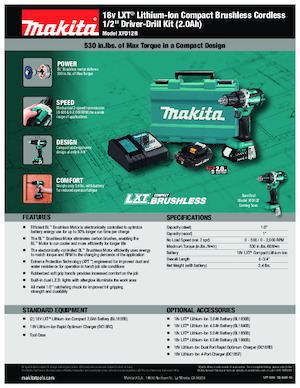 Accu Boor & Schroefmachines Makita XFD12R