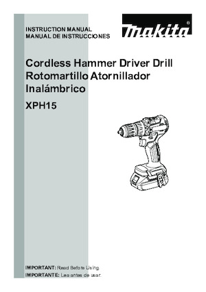 Accu Boor & Schroefmachines Makita XPH15RB