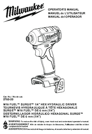 Accu-slagschroevendraaiers en -sleutels Milwaukee 2760-20