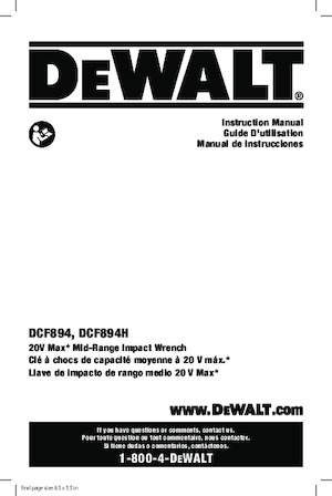 Accu-slagschroevendraaiers en -sleutels DEWALT DCF894HB