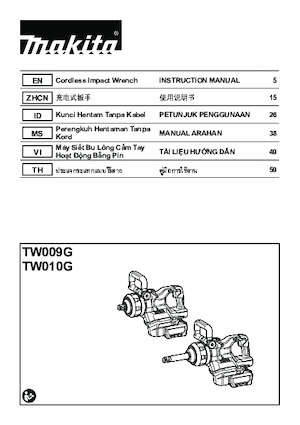 Accu-slagschroevendraaiers en -sleutels Makita TW010G