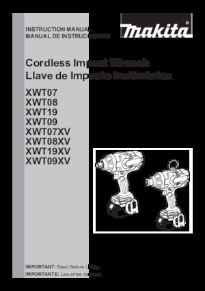 Accu-slagschroevendraaiers en -sleutels Makita XWT19Z