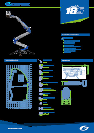 Knikarmhoogwerkers op rupsbanden Socage Raptor 18 S
