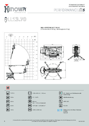 Knikarmhoogwerkers op rupsbanden Hinowa Lightlift 13.70 Performance IIIS