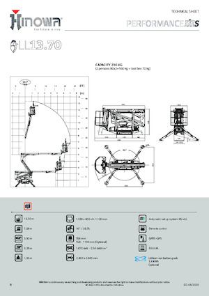 Knikarmhoogwerkers op rupsbanden Hinowa Lightlift 13.70 Performance IIIS