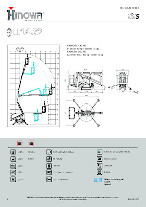 Knikarmhoogwerkers op rupsbanden Hinowa Lightlift 14.72 IIIS
