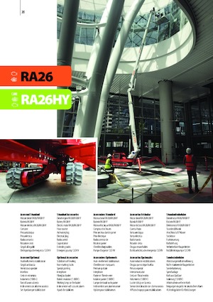 Knikarmhoogwerkers op rupsbanden Easy Lift RA26HY