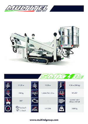 Knikarmhoogwerkers op rupsbanden Multitel SMX 210 AXON