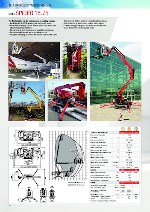Knikarmhoogwerkers op rupsbanden Platform Basket SPIDER 15.75 PRO E