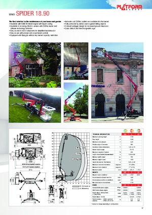 Knikarmhoogwerkers op rupsbanden Platform Basket SPIDER 18.90 E