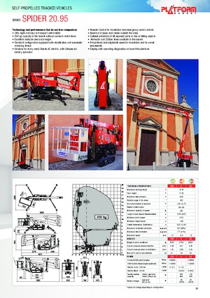 Knikarmhoogwerkers op rupsbanden Platform Basket SPIDER 20.95 ED