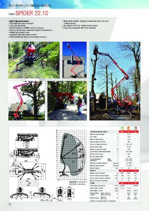 Knikarmhoogwerkers op rupsbanden Platform Basket SPIDER 22.10