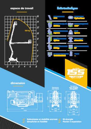 Knikarmhoogwerkers op rupsbanden Socage Raptor 15 S