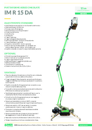 Knikarmhoogwerkers op rupsbanden Imer IM R 15 DA