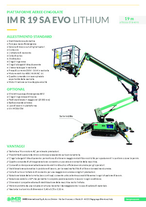 Knikarmhoogwerkers op rupsbanden Imer IM R 19 SA Evo Lithium