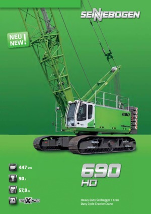 Rupskranen - Traliearm Sennebogen 690 HD