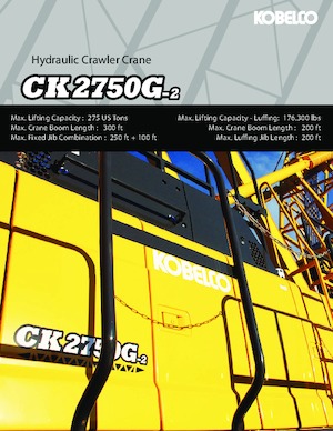 Rupskranen - Traliearm Kobelco CK2750G-2