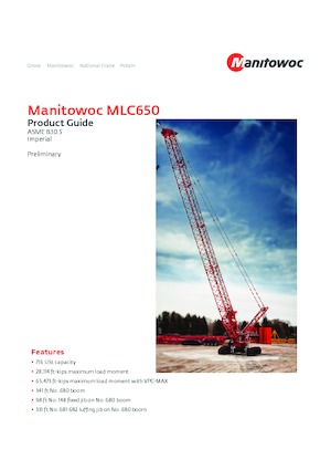 Rupskranen - Traliearm Manitowoc MLC650