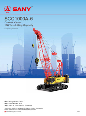 Rupskranen - Traliearm Sany SCC1000A-6