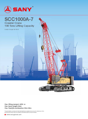 Rupskranen - Traliearm Sany SCC1000A-7