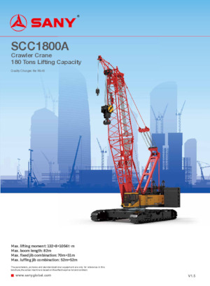 Rupskranen - Traliearm Sany SCC1800A