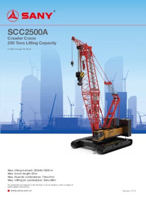 Rupskranen - Traliearm Sany SCC2500A