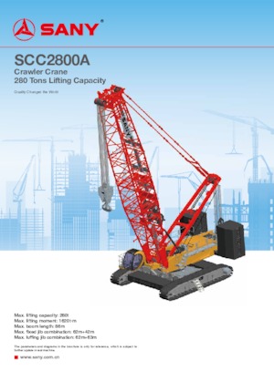 Rupskranen - Traliearm Sany SCC2800A