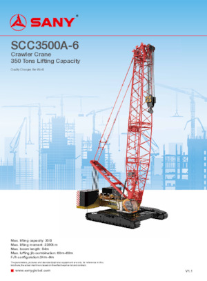 Rupskranen - Traliearm Sany SCC3500A-6