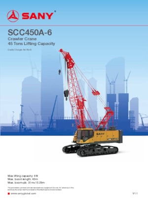 Rupskranen - Traliearm Sany SCC450A-6
