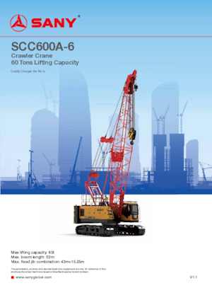 Rupskranen - Traliearm Sany SCC600A-6