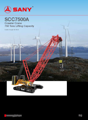 Rupskranen - Traliearm Sany SCC7500A