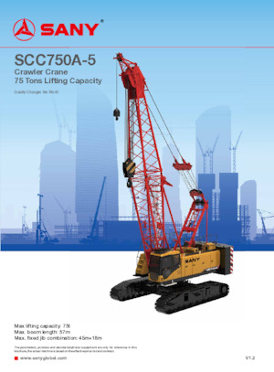 Rupskranen - Traliearm Sany SCC750A-5