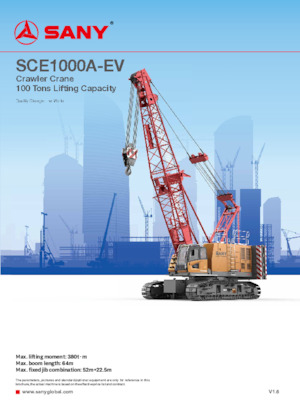 Rupskranen - Traliearm Sany SCE1000A-EV