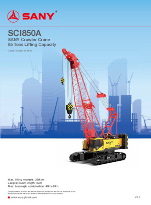 Rupskranen - Traliearm Sany SCI850A