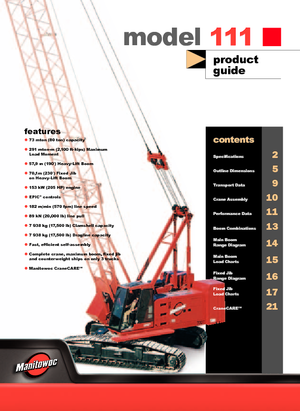 Rupskranen - Traliearm Manitowoc 111 E