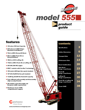 Rupskranen - Traliearm Manitowoc 555