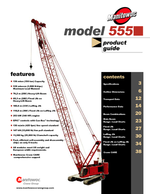 Rupskranen - Traliearm Manitowoc 555