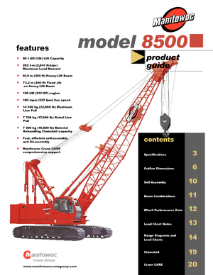 Rupskranen - Traliearm Manitowoc 8500 E