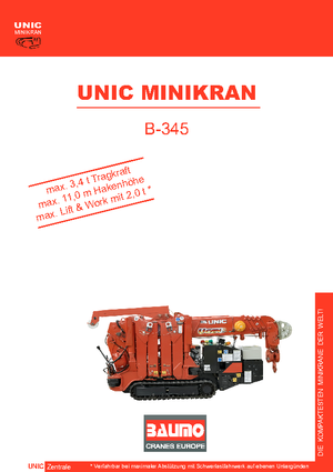 Rupskranen - Telescooparm UNIC B 345