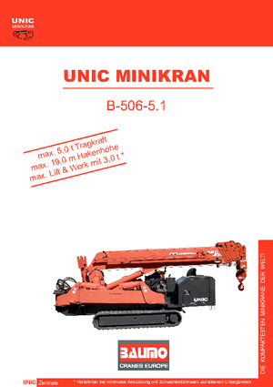 Rupskranen - Telescooparm UNIC B-506-5.1