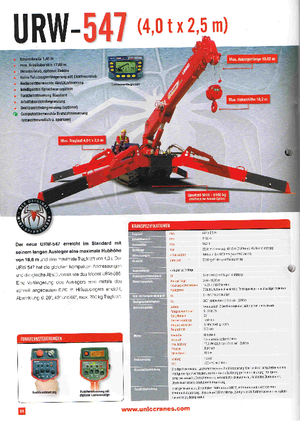 Rupskranen - Telescooparm UNIC URW-547