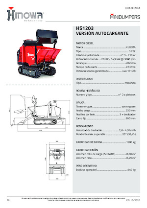 Rupsdumpers Hinowa HS1203